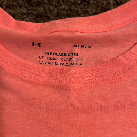 Never worn. Beautiful bright peach Wms M long length short sleeve tshirt - Picture 3 of 4